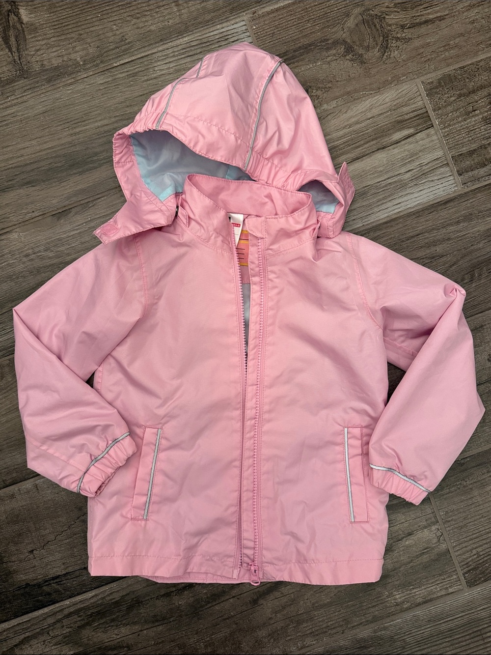 Kids' Lightweight Pink Hooded Rain Jacket